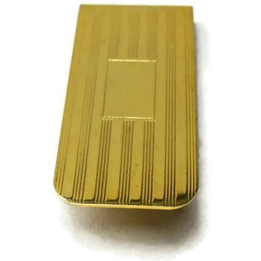 Gold Tone Engravable Money Clip Cash Holder Used